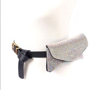 Bling Crystal Bling Studded Clutch Belt Bag